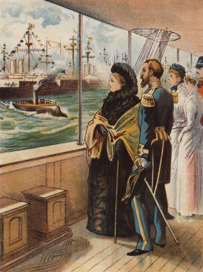 La revisión naval del jubileo en Spithead, 1897 de English School